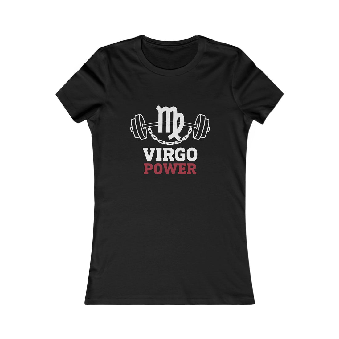Virgo Power Women's Tee — Zodiac Fitness Shirt with Barbell Graphic
