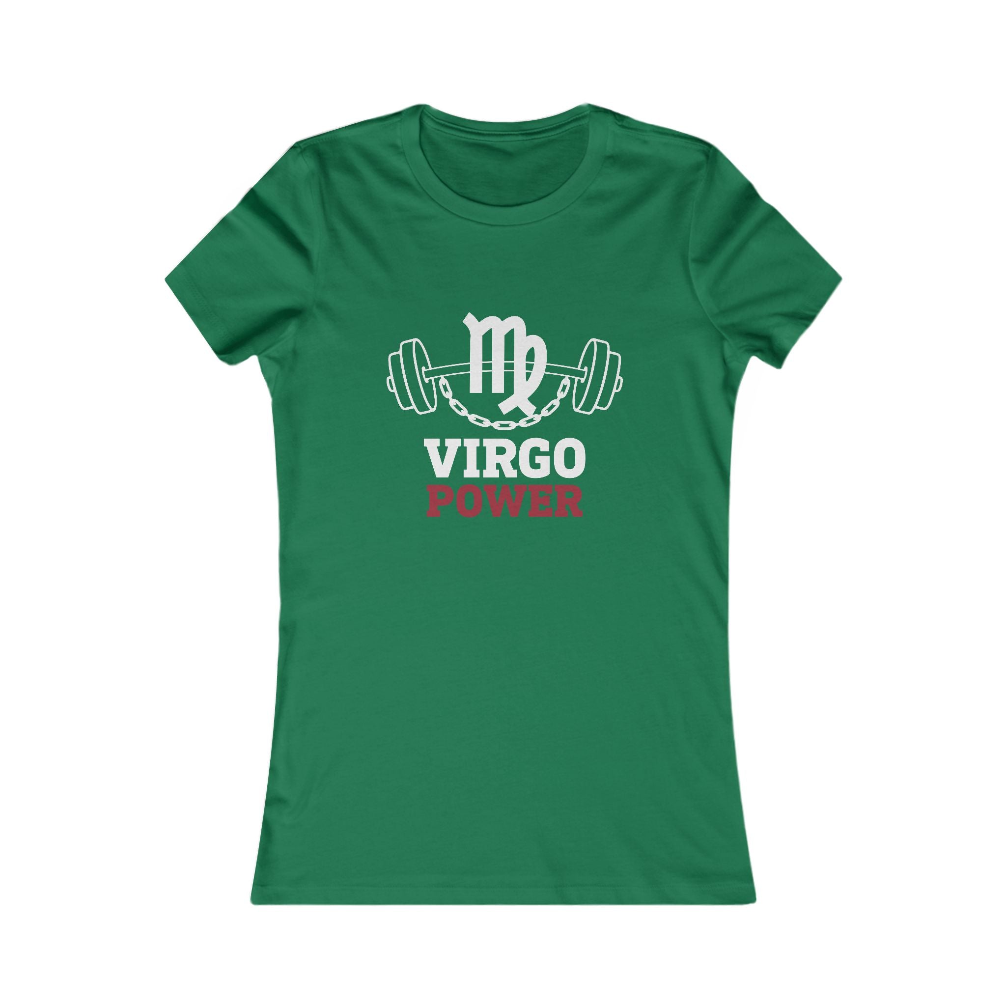 Virgo Power Women's Tee — Zodiac Fitness Shirt with Barbell Graphic