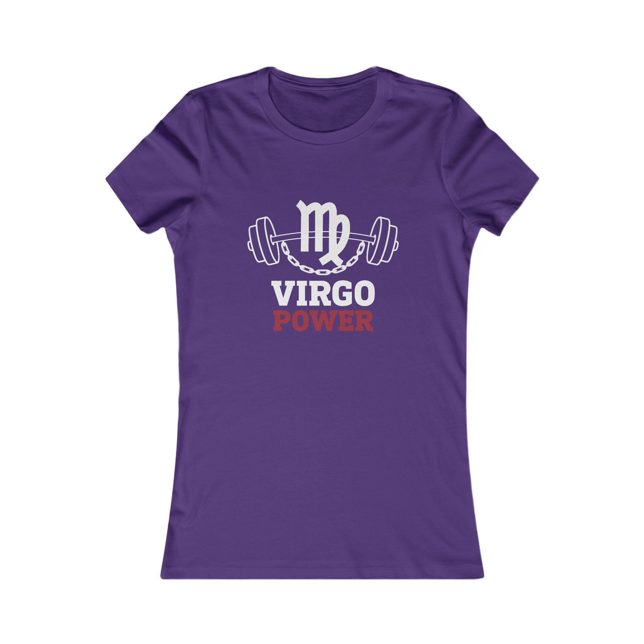 Virgo Power Women's Tee — Zodiac Fitness Shirt with Barbell Graphic