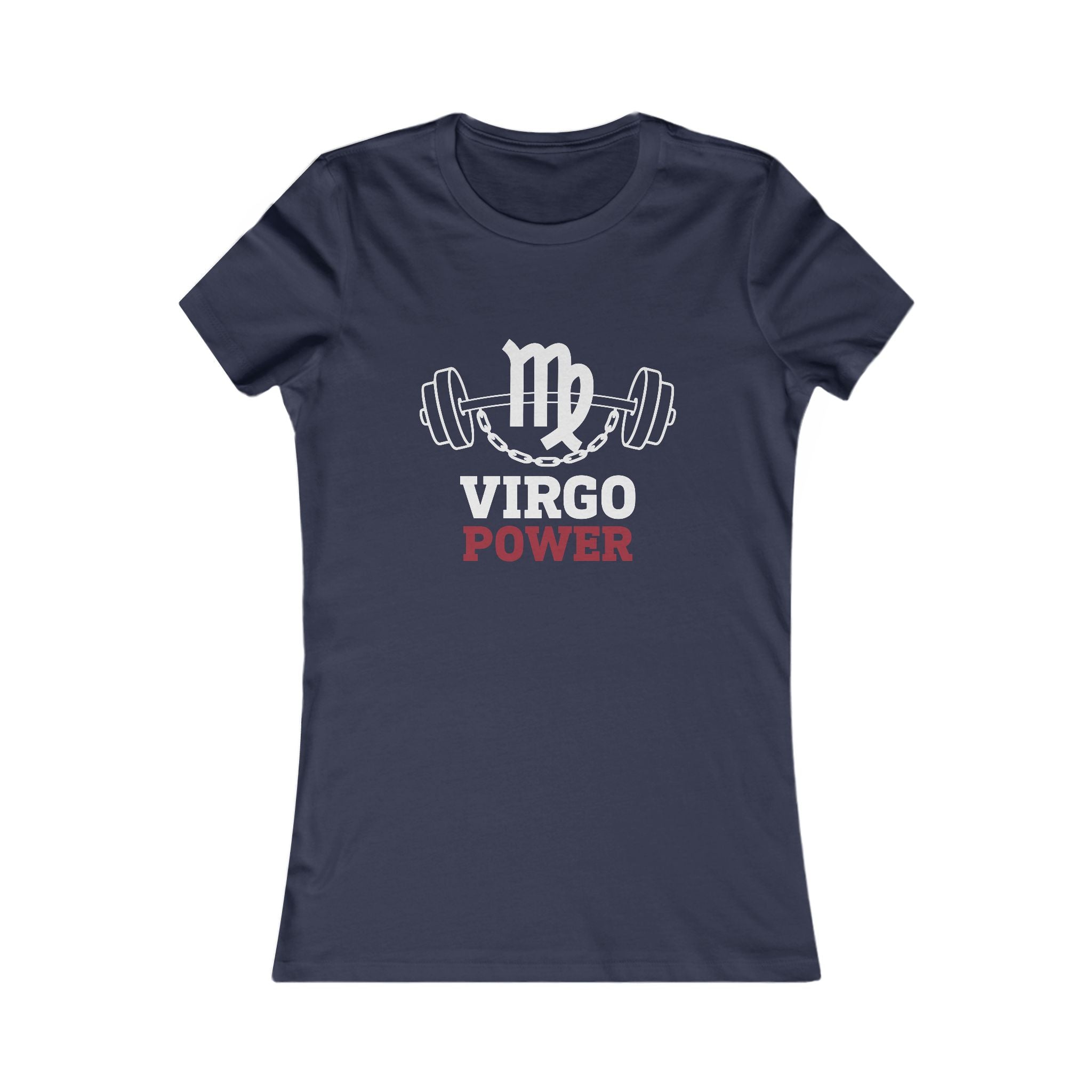 Virgo Power Women's Tee — Zodiac Fitness Shirt with Barbell Graphic