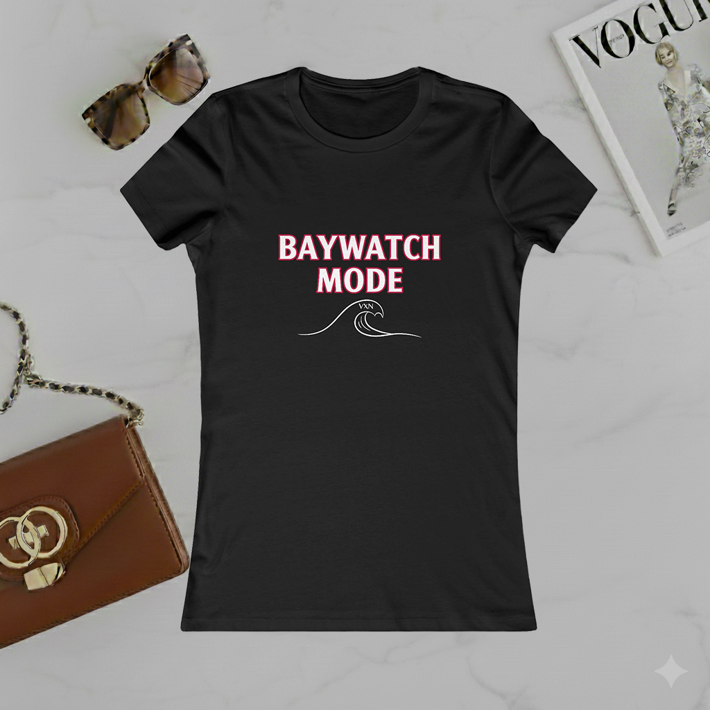 Baywatch Mode Women's Tee - Beach Wave Graphic Shirt