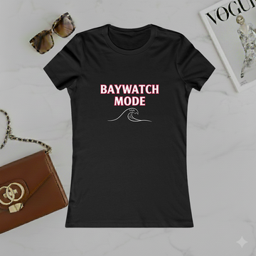 Baywatch Mode Women's Tee - Beach Wave Graphic Shirt