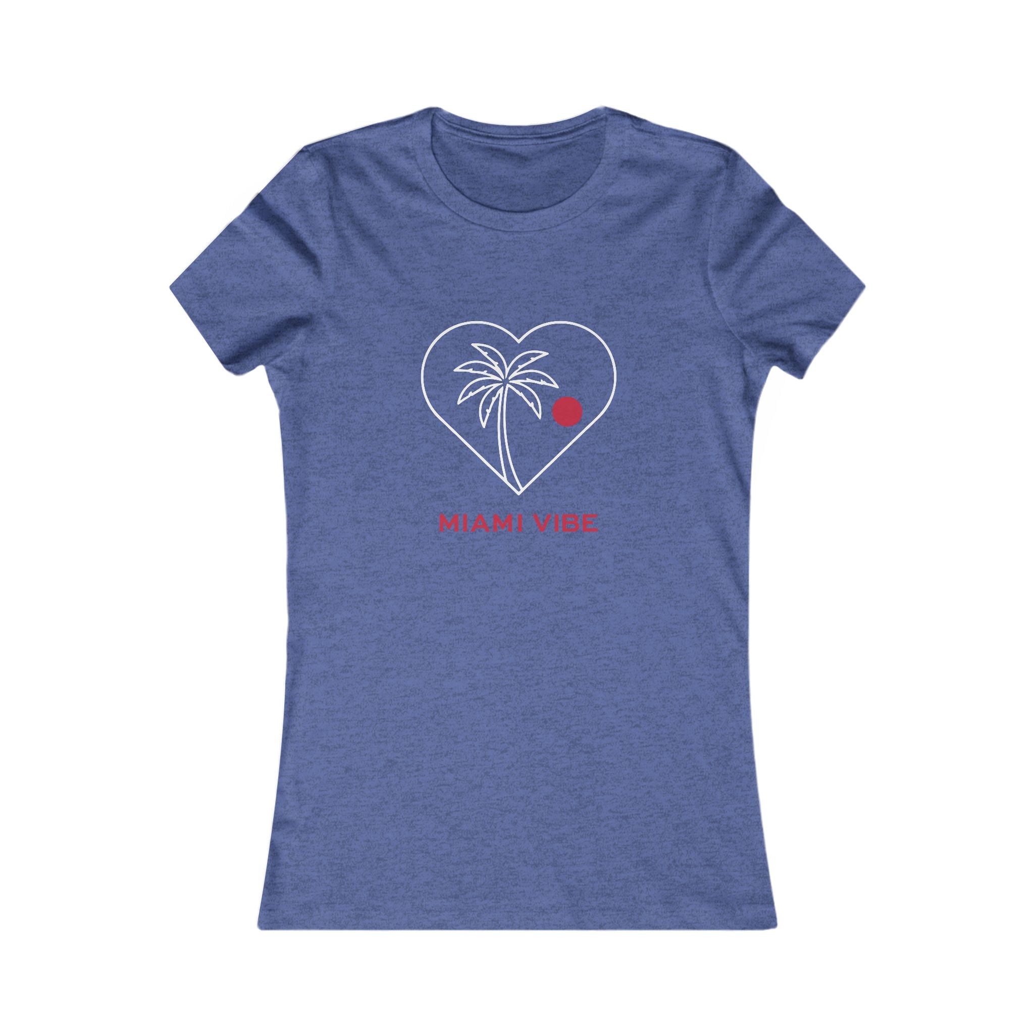 Miami Vibe Women's Tee — Heart Palm Tree Graphic