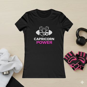 Capricorn Power Women's Tee — Zodiac Fitness Graphic Shirt