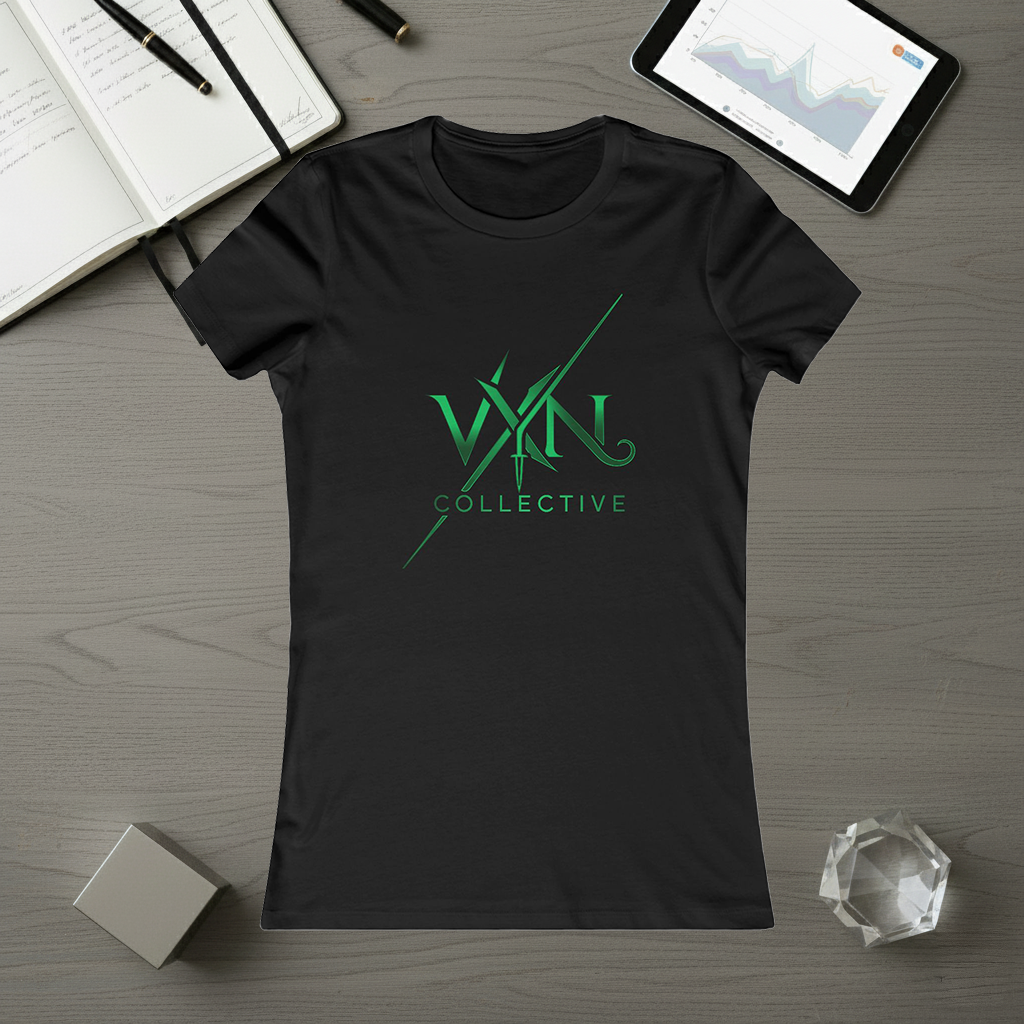 VXN Collective Women's Logo Tee — Green Minimalist Graphic Shirt