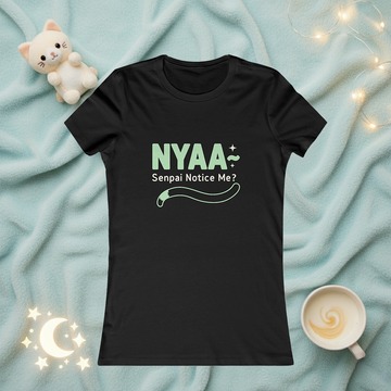 Nyaa Senpai Notice Me? Women's Tee – Cute Anime Cat Graphic Shirt