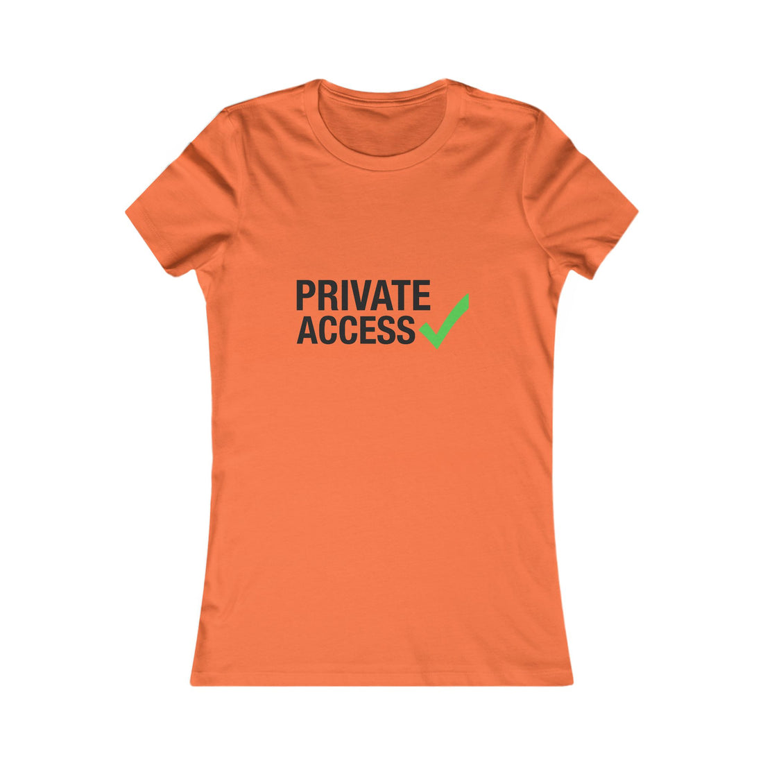 Private Access Tee — Women's White Graphic T‑Shirt with Green Check