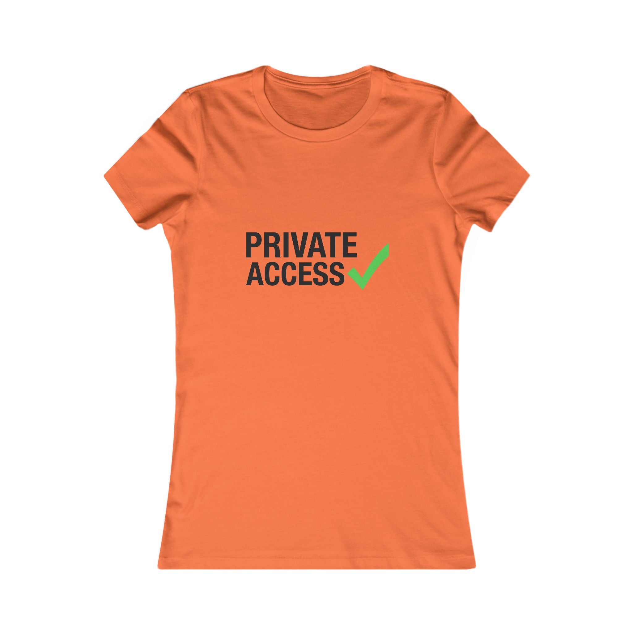 Private Access Tee — Women's White Graphic T‑Shirt with Green Check