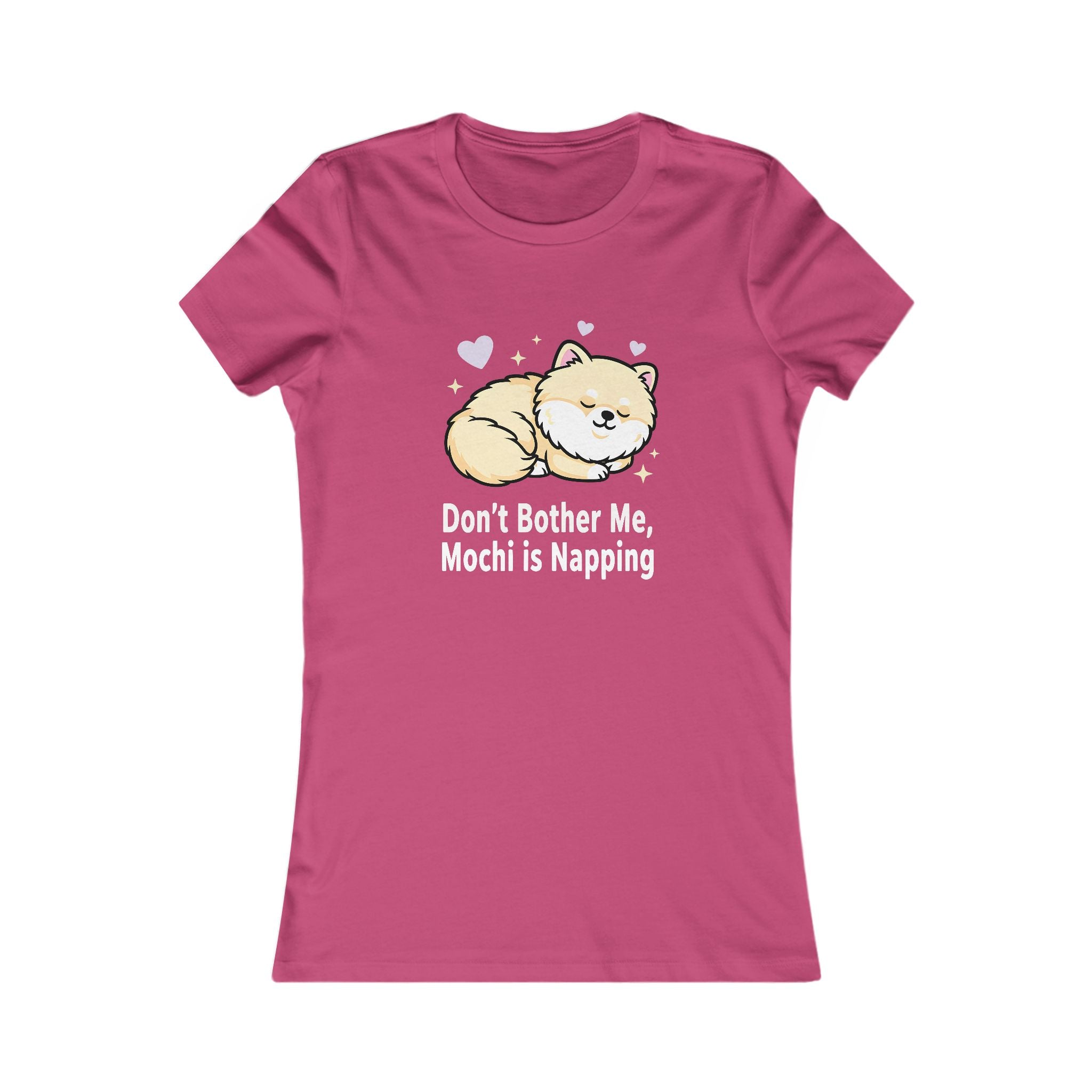 Women's Tee — "Don't Bother Me, Mochi Is Napping" Cute Sleeping Dog Graphic