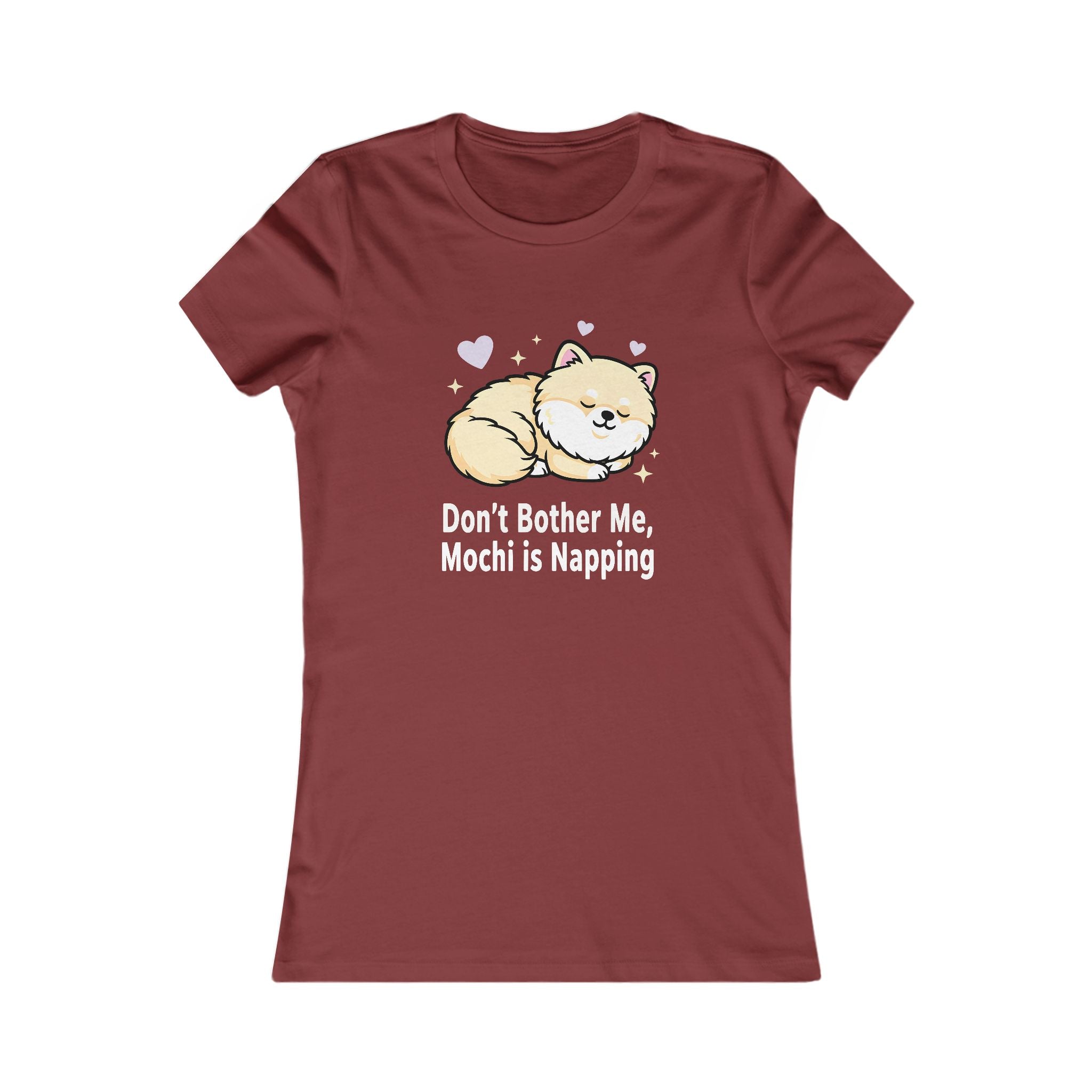 Women's Tee — "Don't Bother Me, Mochi Is Napping" Cute Sleeping Dog Graphic
