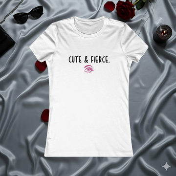Cute & Fierce Women's Tee - Graphic Eye Feminine Casual Shirt