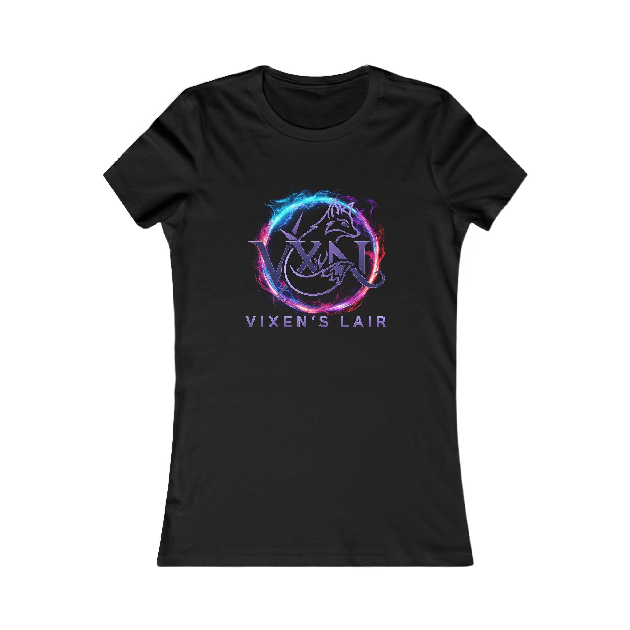 Vixen's Lair Women's Graphic Tee – Neon Fox Logo Shirt