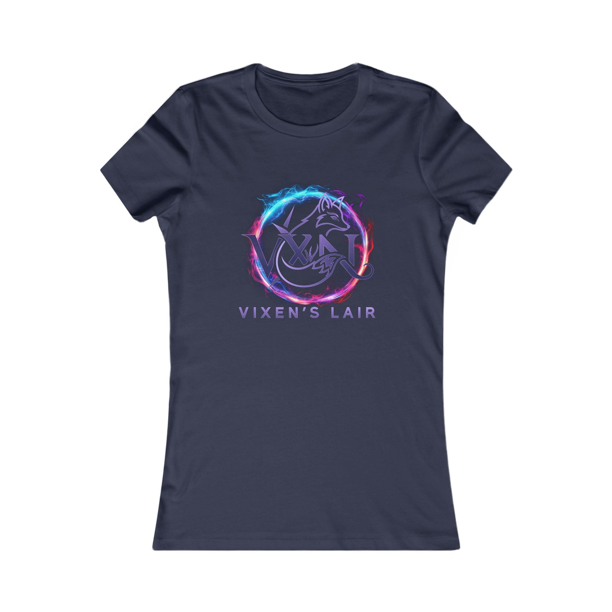Vixen's Lair Women's Graphic Tee – Neon Fox Logo Shirt