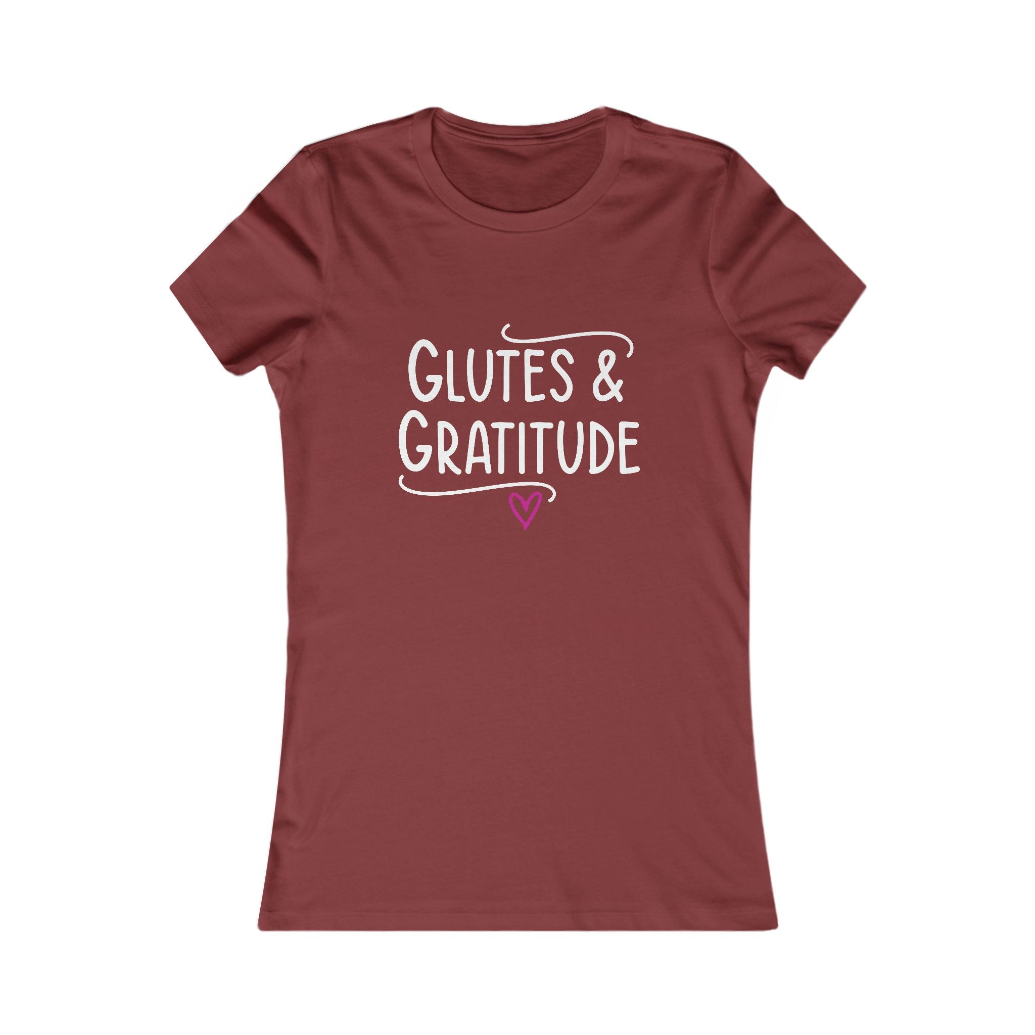 Glutes & Gratitude Women's Tee — Fitness Yoga Motivational Shirt