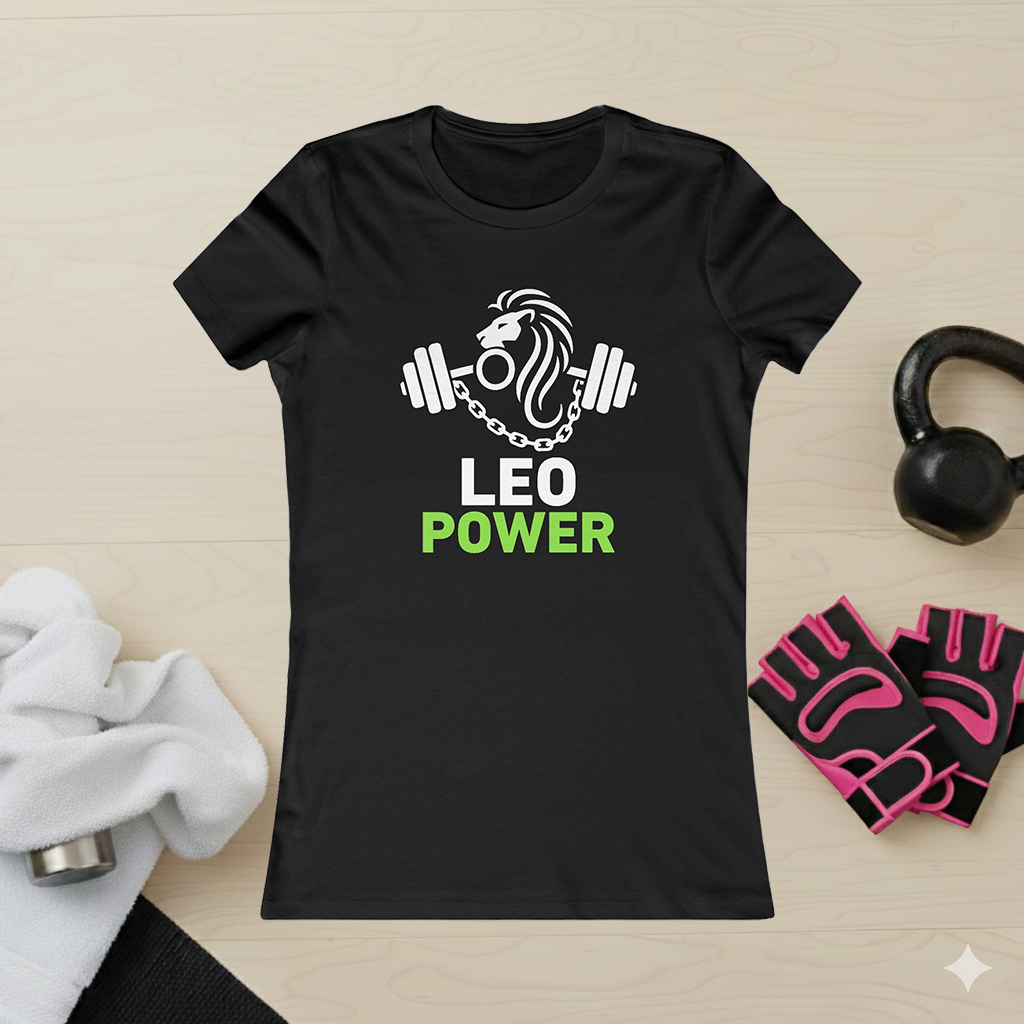 Leo Power Women's Tee — Zodiac Lion Fitness Graphic Shirt