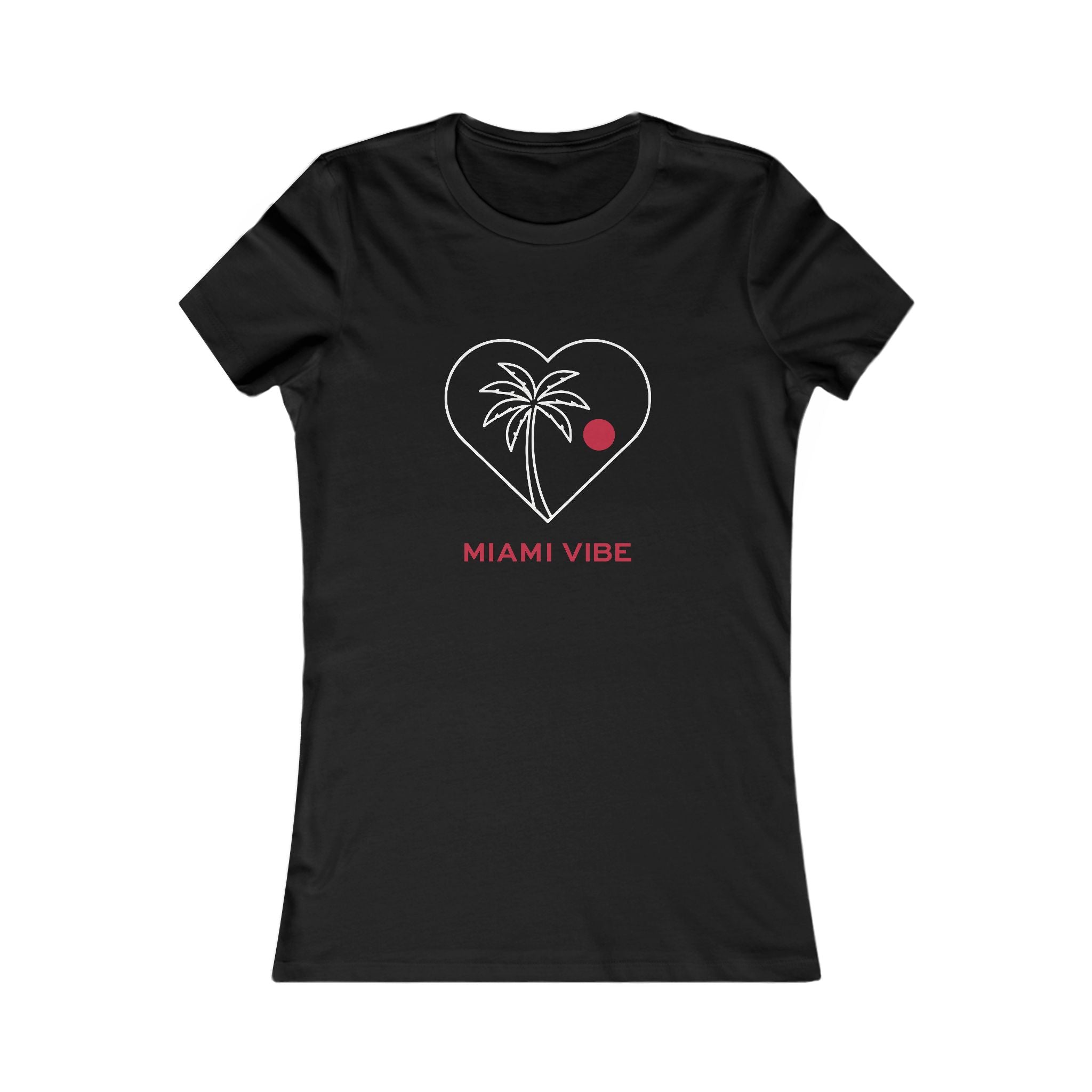 Miami Vibe Women's Tee — Heart Palm Tree Graphic