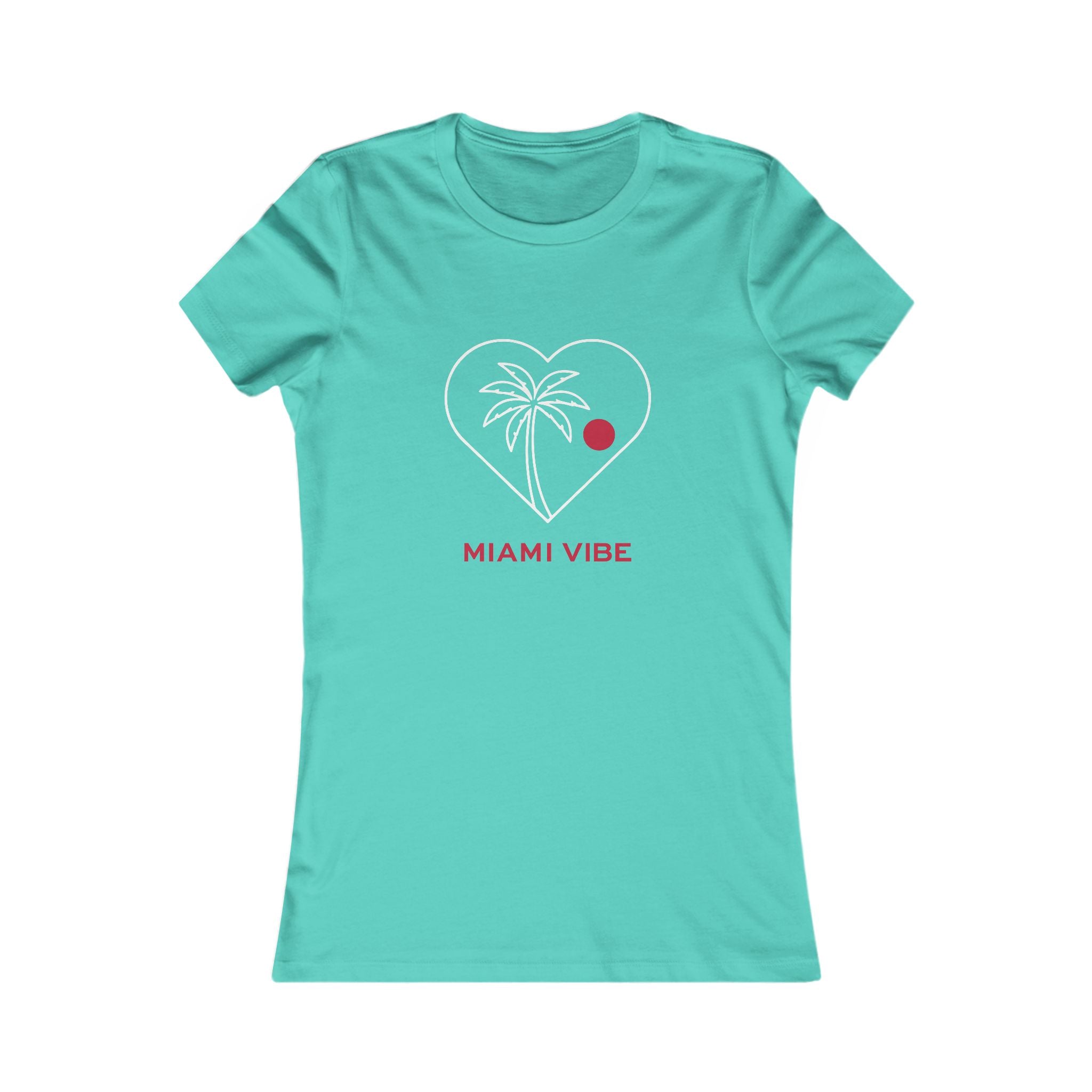 Miami Vibe Women's Tee — Heart Palm Tree Graphic
