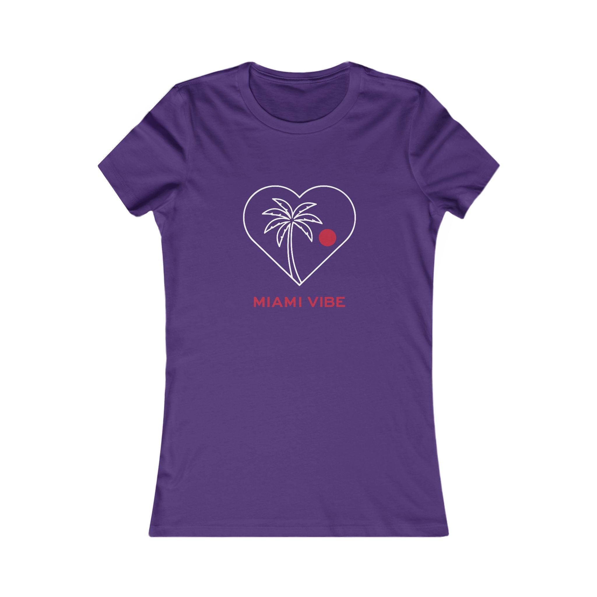 Miami Vibe Women's Tee — Heart Palm Tree Graphic
