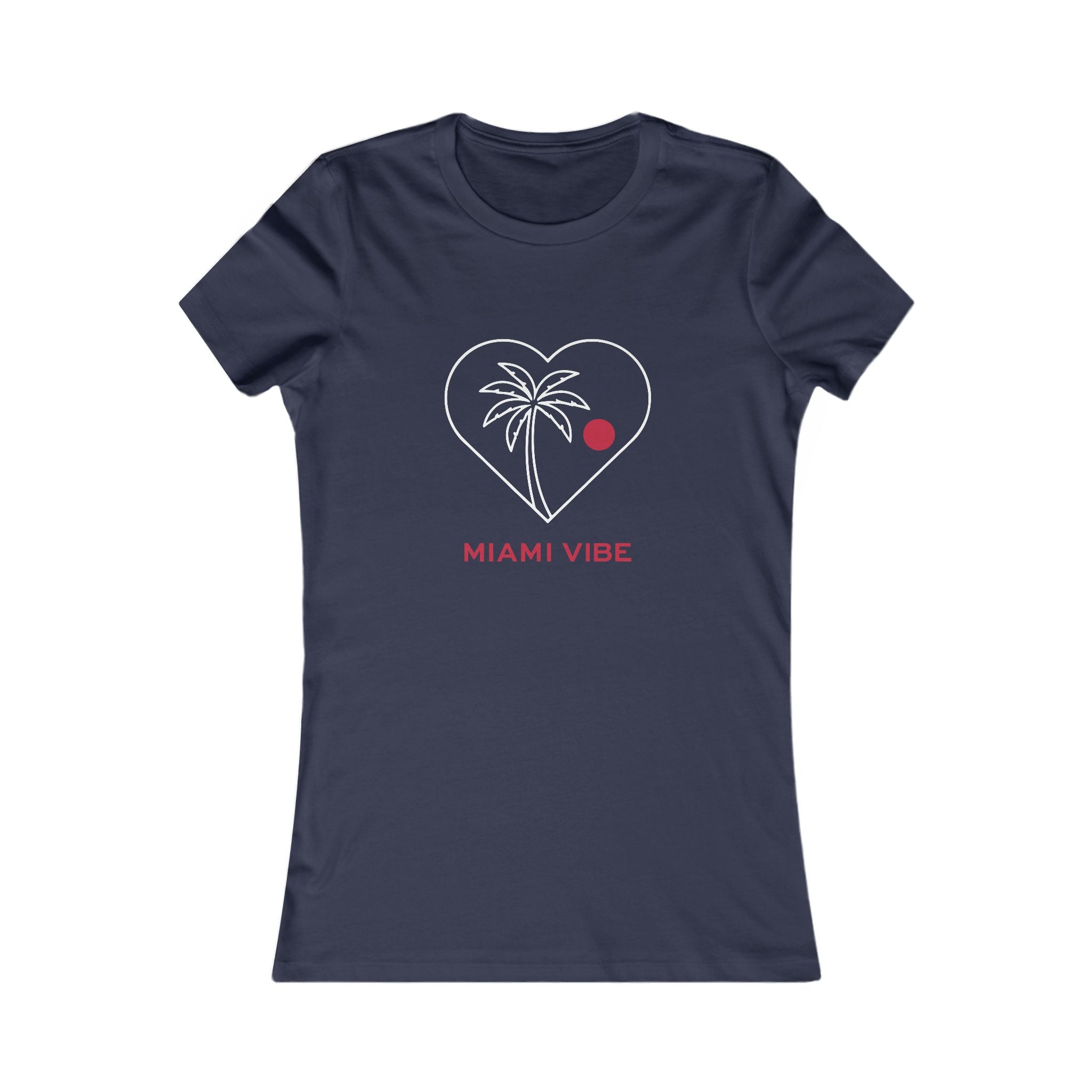 Miami Vibe Women's Tee — Heart Palm Tree Graphic