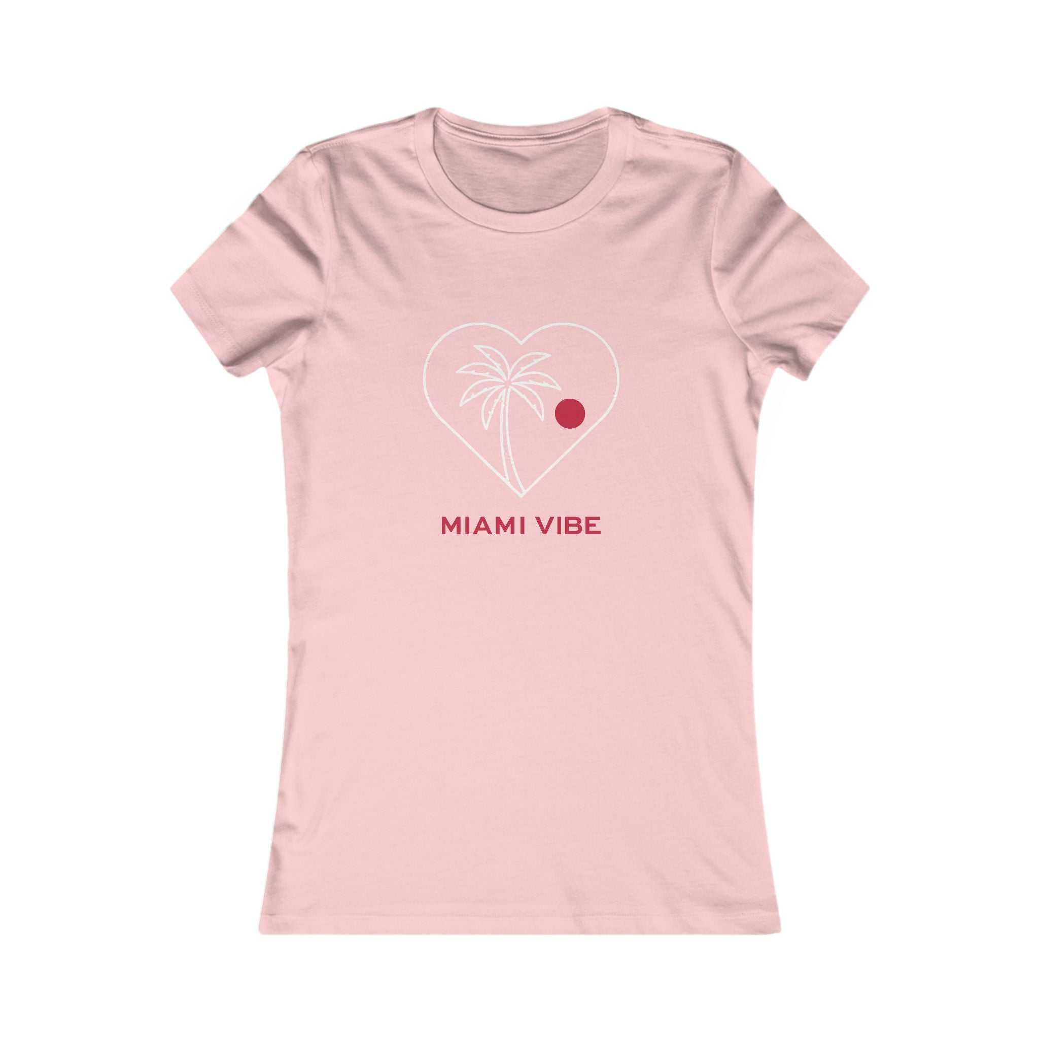 Miami Vibe Women's Tee — Heart Palm Tree Graphic