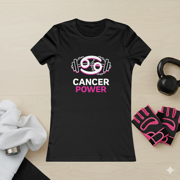 Cancer Power Women's Tee — Pink Ribbon Fitness Graphic Shirt