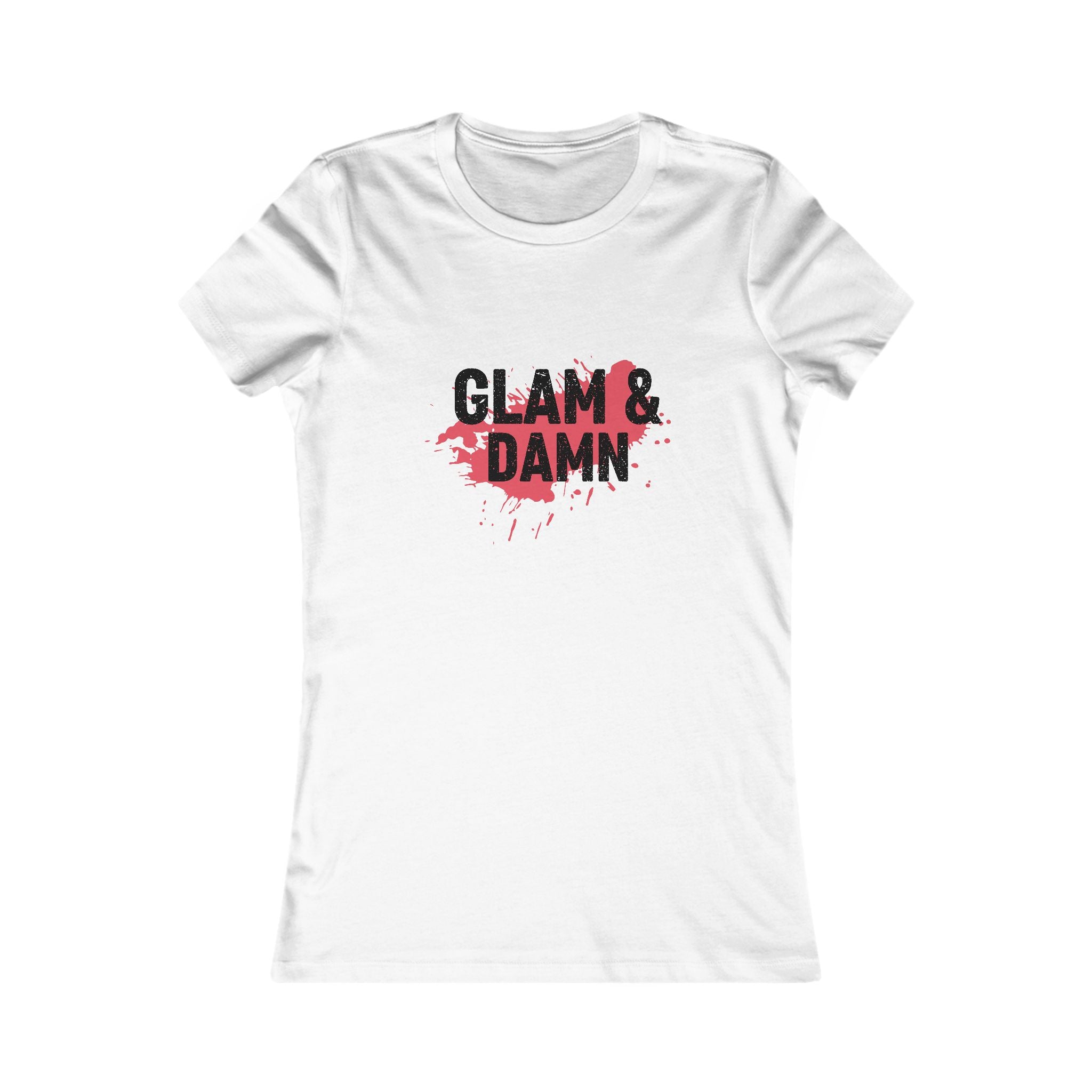 Glam & Damn Women’s Tee — Bold Lip Print Graphic Shirt