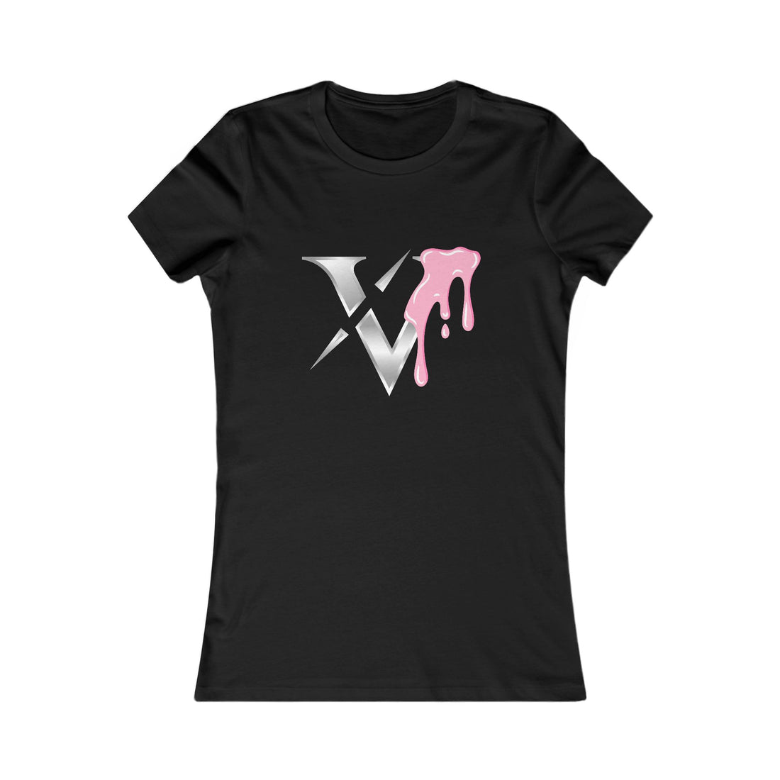 Women's Drip Logo Tee — Pink Paint Melt Graphic Shirt