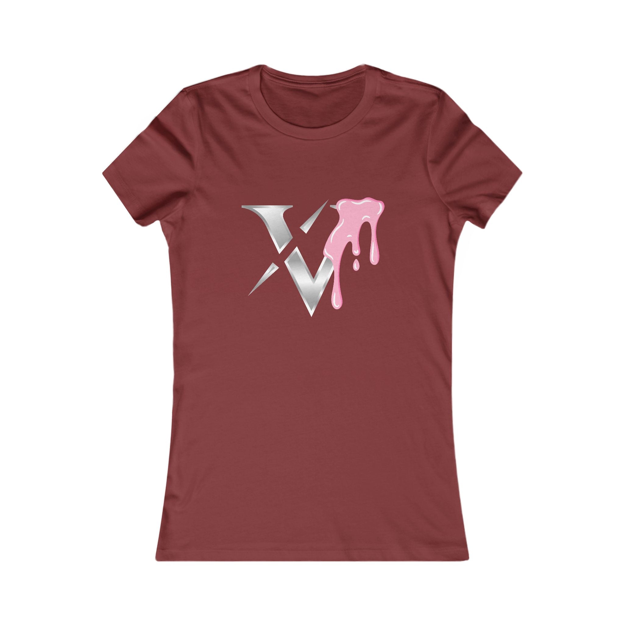 Women's Drip Logo Tee — Pink Paint Melt Graphic Shirt