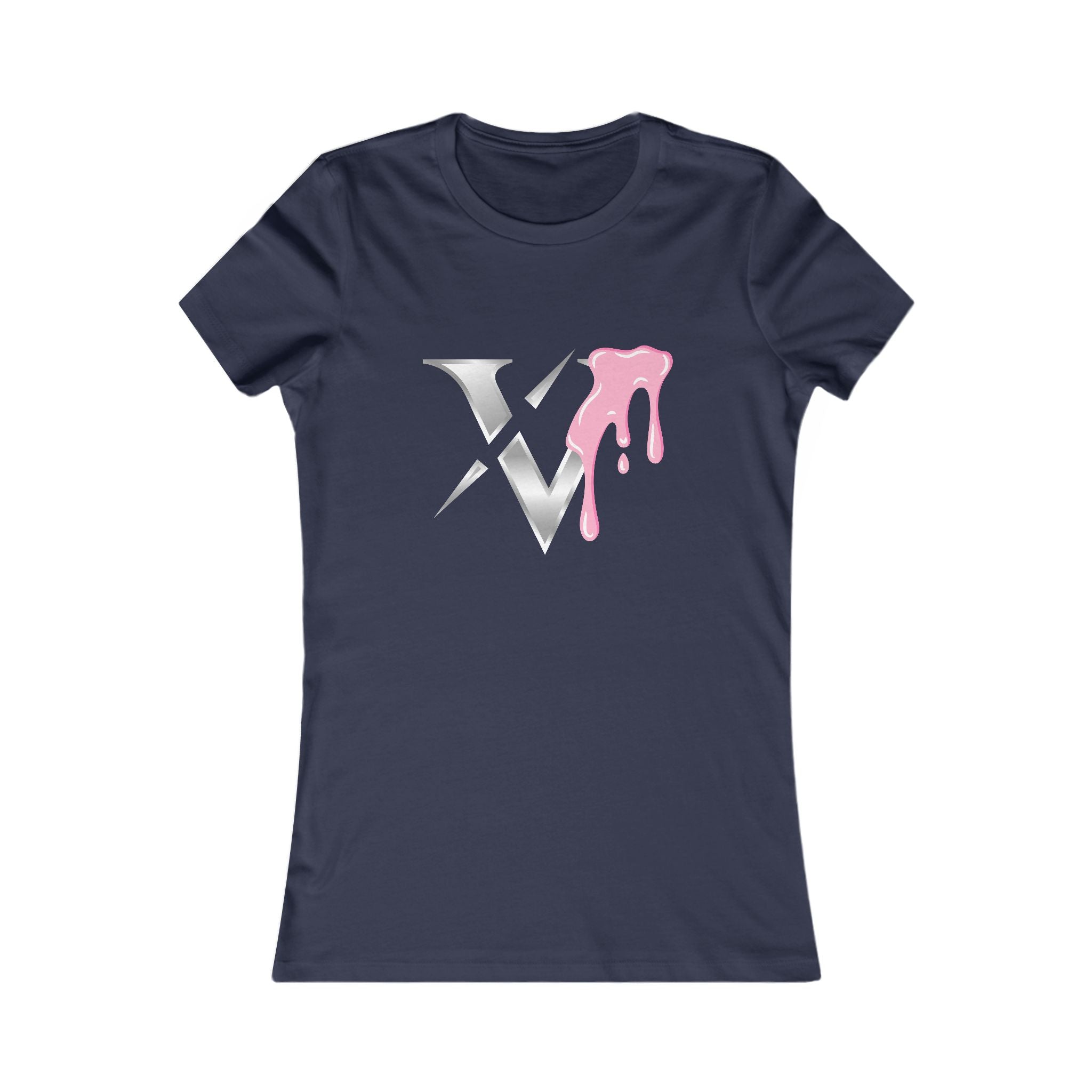Women's Drip Logo Tee — Pink Paint Melt Graphic Shirt