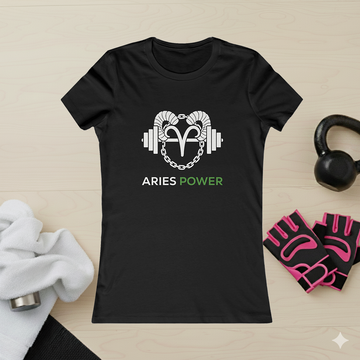 Aries Power Women's Tee — Zodiac Fitness Graphic Shirt