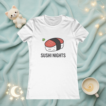 Sushi Nights Women's Tee — Cute Sushi Graphic Shirt