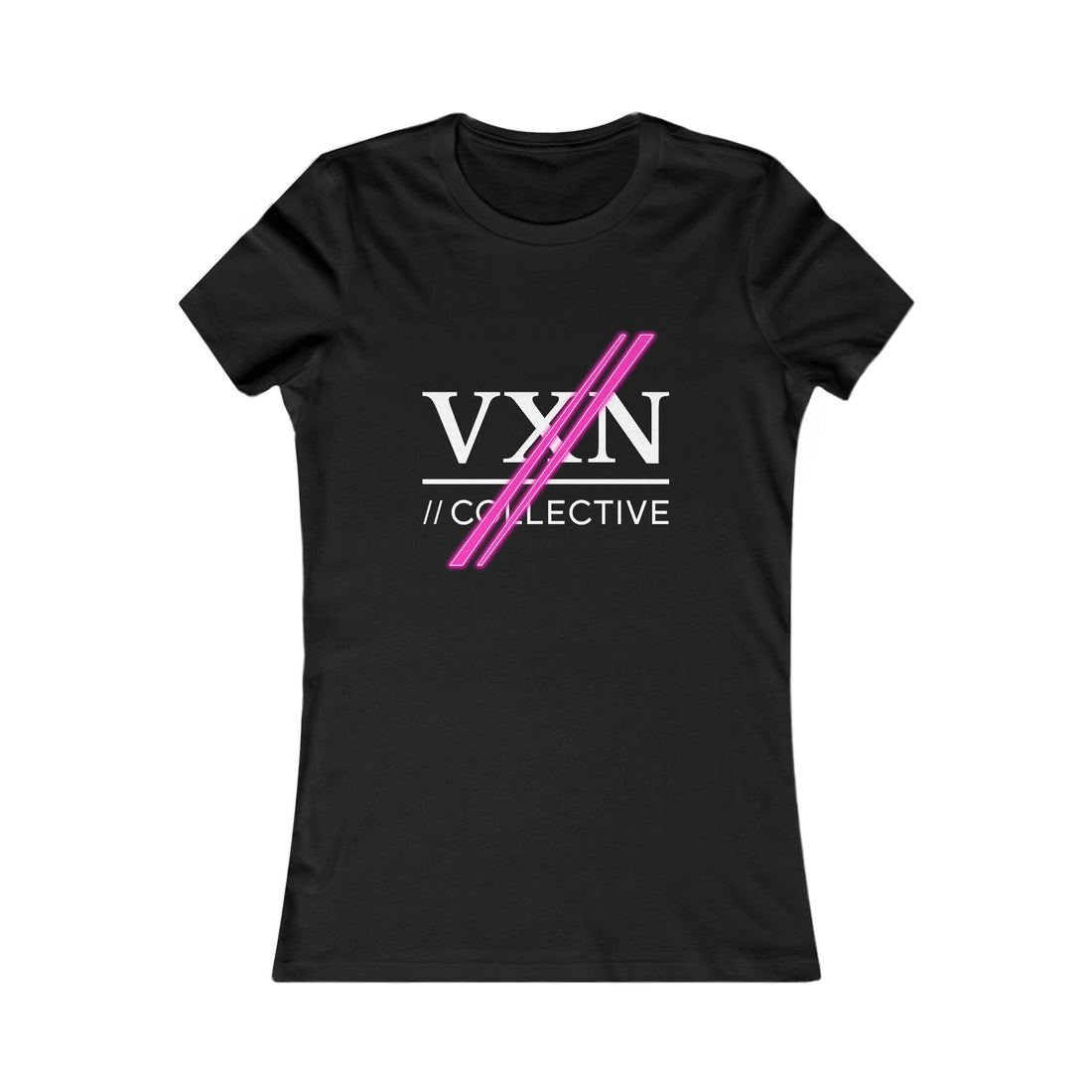 Women's Tee — VXN Collective Logo Graphic (Pink Slash)
