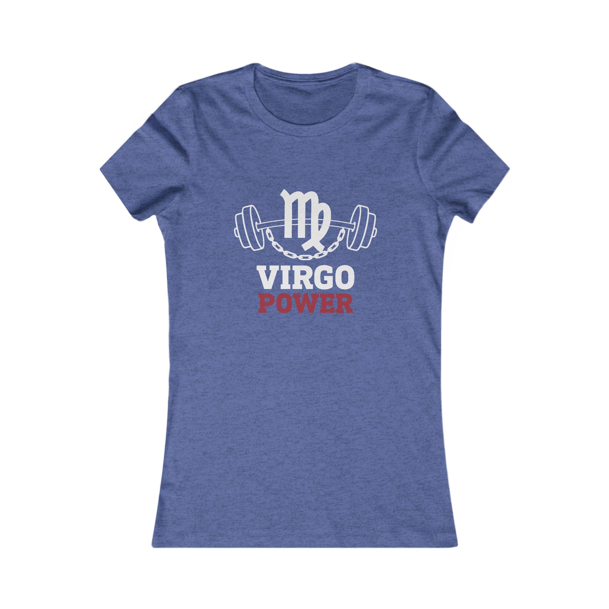 Virgo Power Women's Tee — Zodiac Fitness Shirt with Barbell Graphic