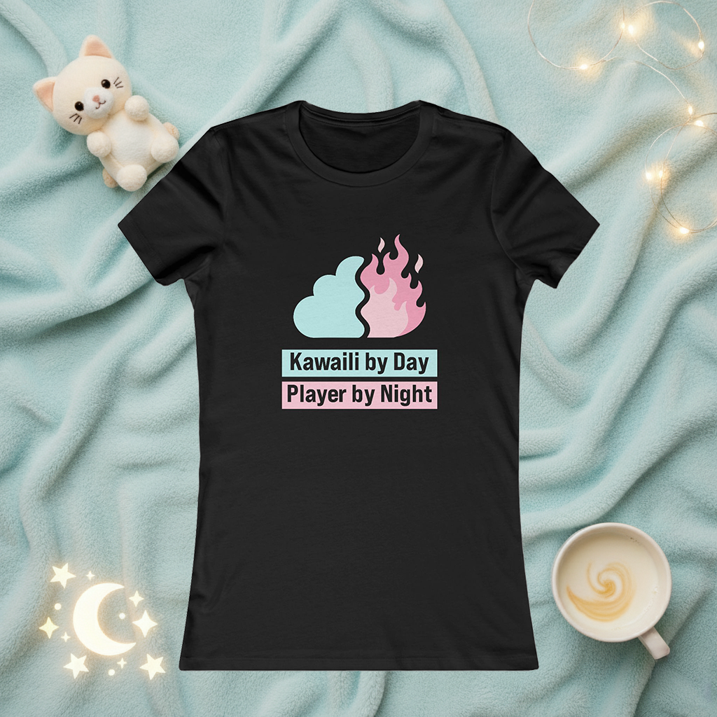Kawaii by Day, Player by Night Women's Tee — Cute Gamer Graphic Shirt