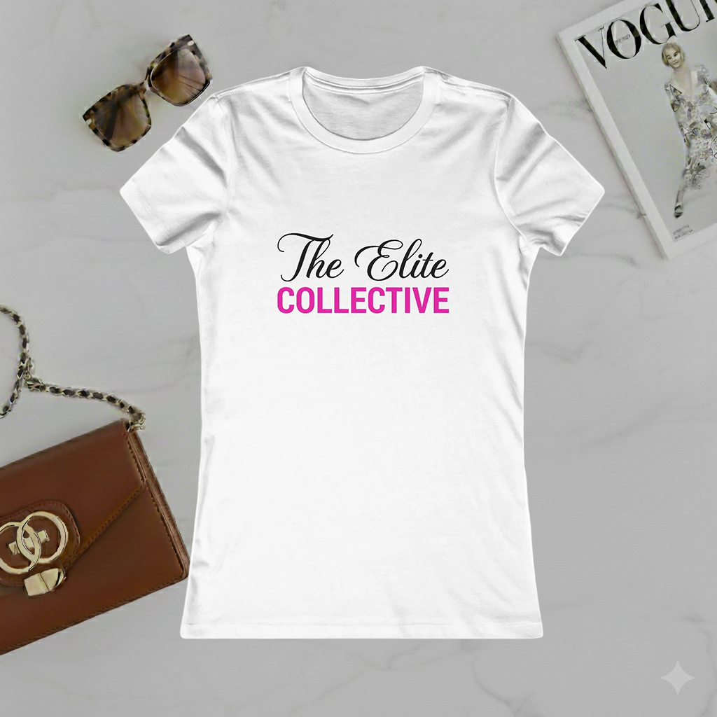 The Elite Collective Women's Tee — Script & Pink Logo Fashion Shirt