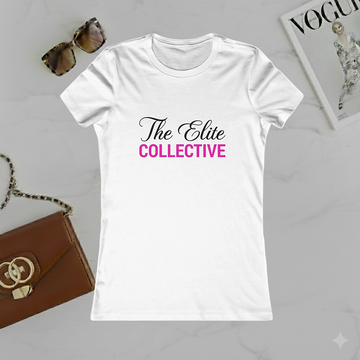 The Elite Collective Women's Tee — Script & Pink Logo Fashion Shirt