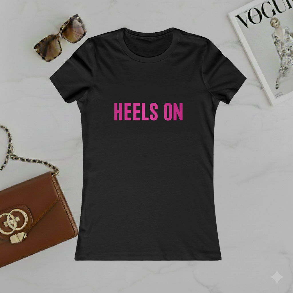 Heels On Women's Tee — Pink Graphic Fashion Shirt