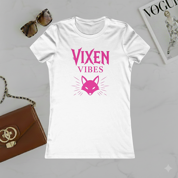 Vixen Vibes Women's Tee – Pink Fox Graphic T‑Shirt