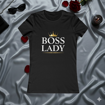 Boss Lady Tee - Women's Empowerment Graphic T-Shirt with Gold Crown