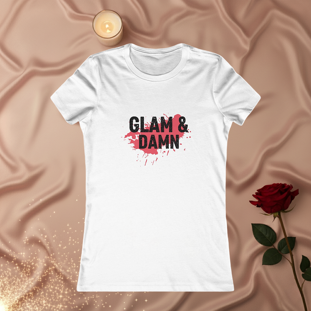 Glam & Damn Women’s Tee — Bold Lip Print Graphic Shirt