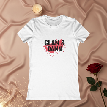 Glam & Damn Women’s Tee — Bold Lip Print Graphic Shirt