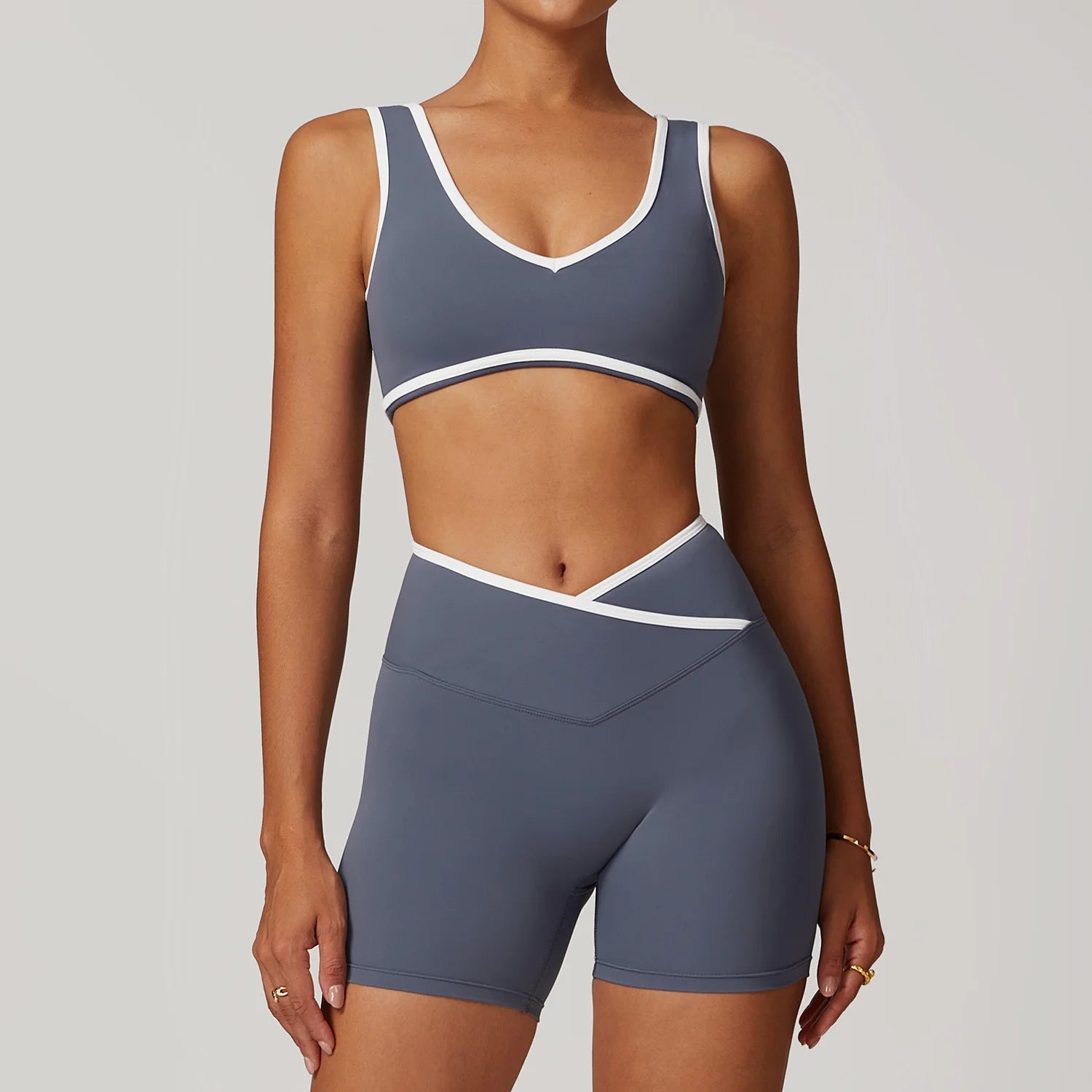 Gym Workout Outfits - High Waist Leggings & Sports Bra