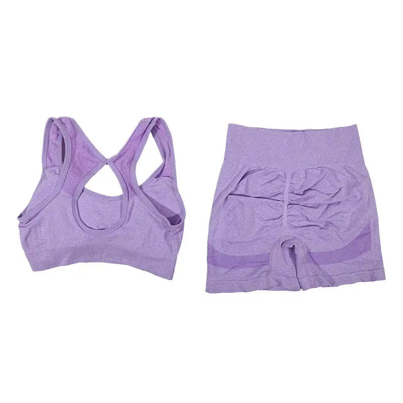 Women Gym Set Sports Bra Top & Shorts