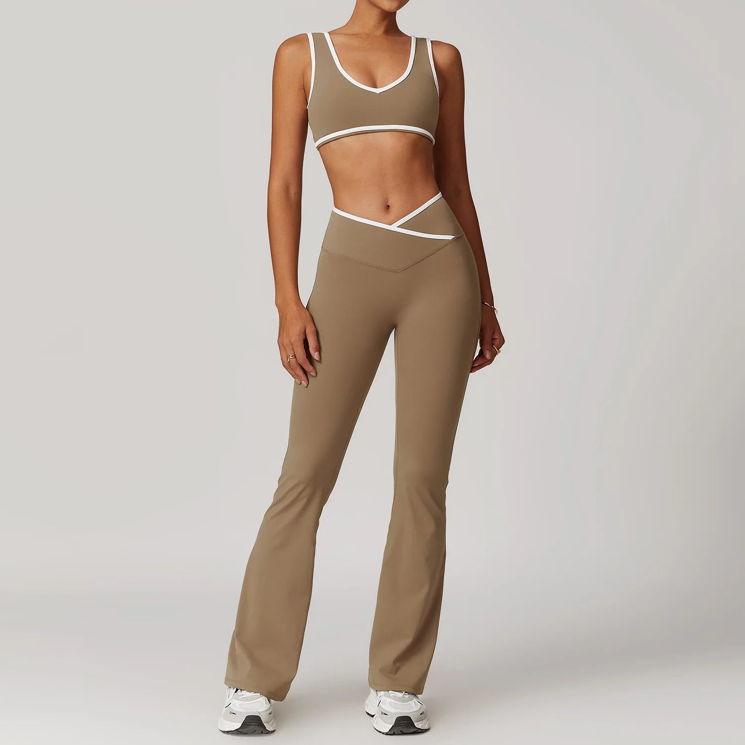 Gym Workout Outfits - High Waist Leggings & Sports Bra