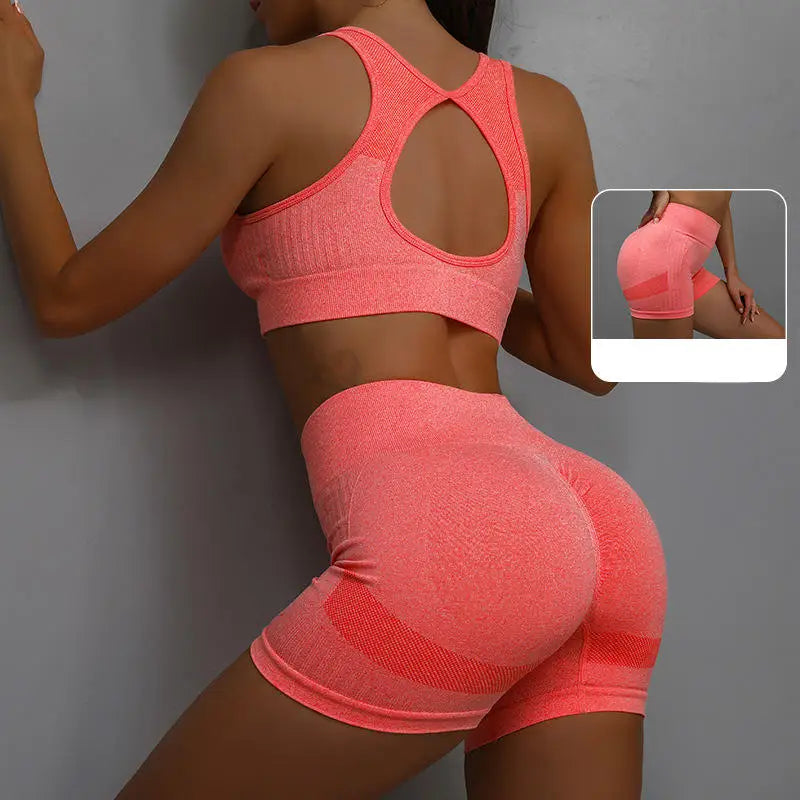 Women Gym Set Sports Bra Top & Shorts