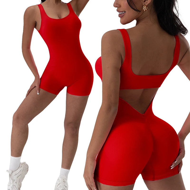 1PCS Backless Gym Wear Bodysuit