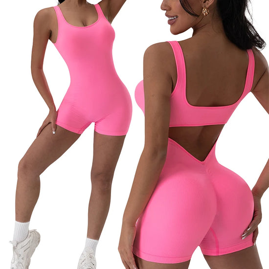 1PCS Backless Gym Wear Bodysuit