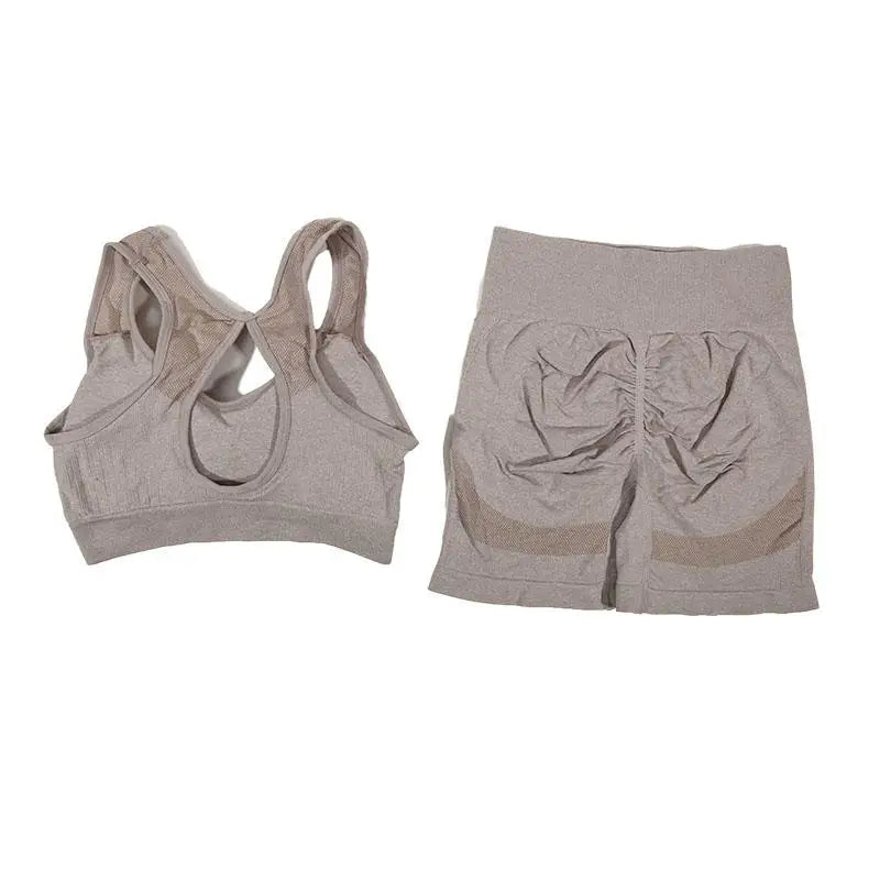 Women Gym Set Sports Bra Top & Shorts