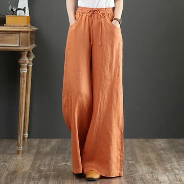 Retro Loose Wide-Leg Cotton Linen Pants for Women – Daily Streetwear