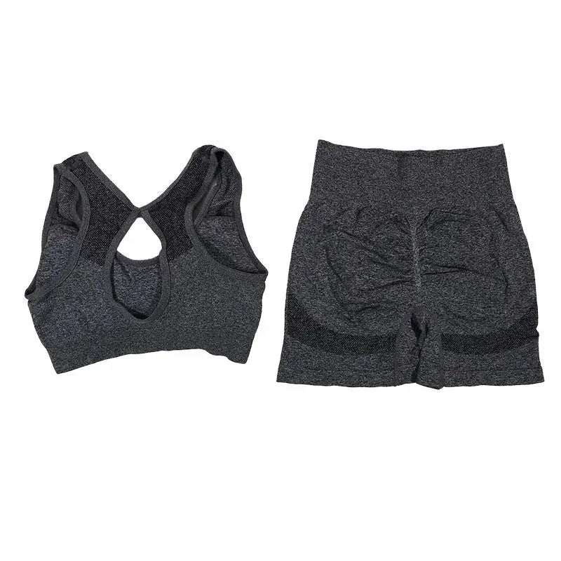 Women Gym Set Sports Bra Top & Shorts